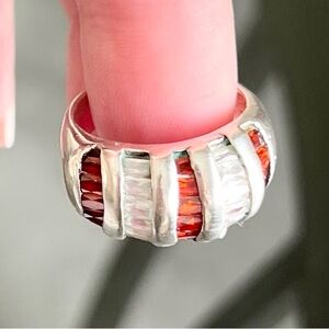 Sterling Silver Ring with Zircons size 10